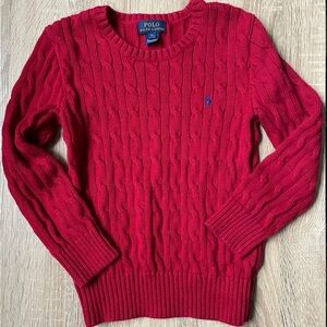 Polo by Ralph Lauren Boys’ Vibrant Red Knit Sweater Size 6